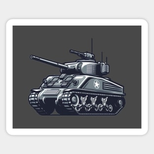 American M4 Sherman Tank: WWII Military Armor Sticker